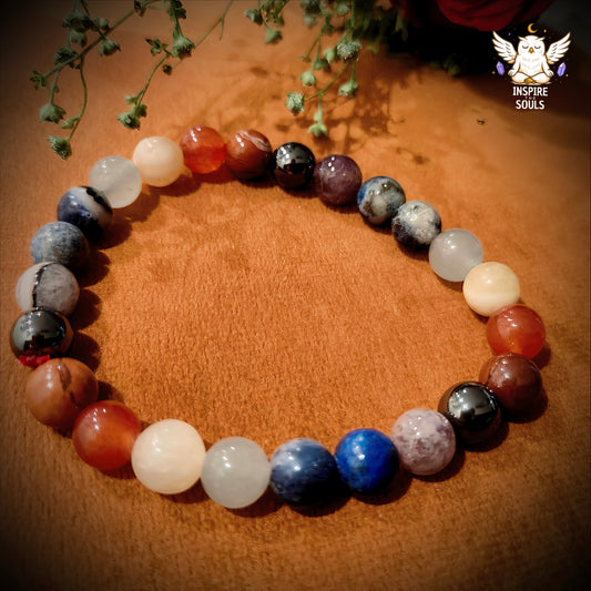 7 Chakra Bracelet on table by Inspire the souls